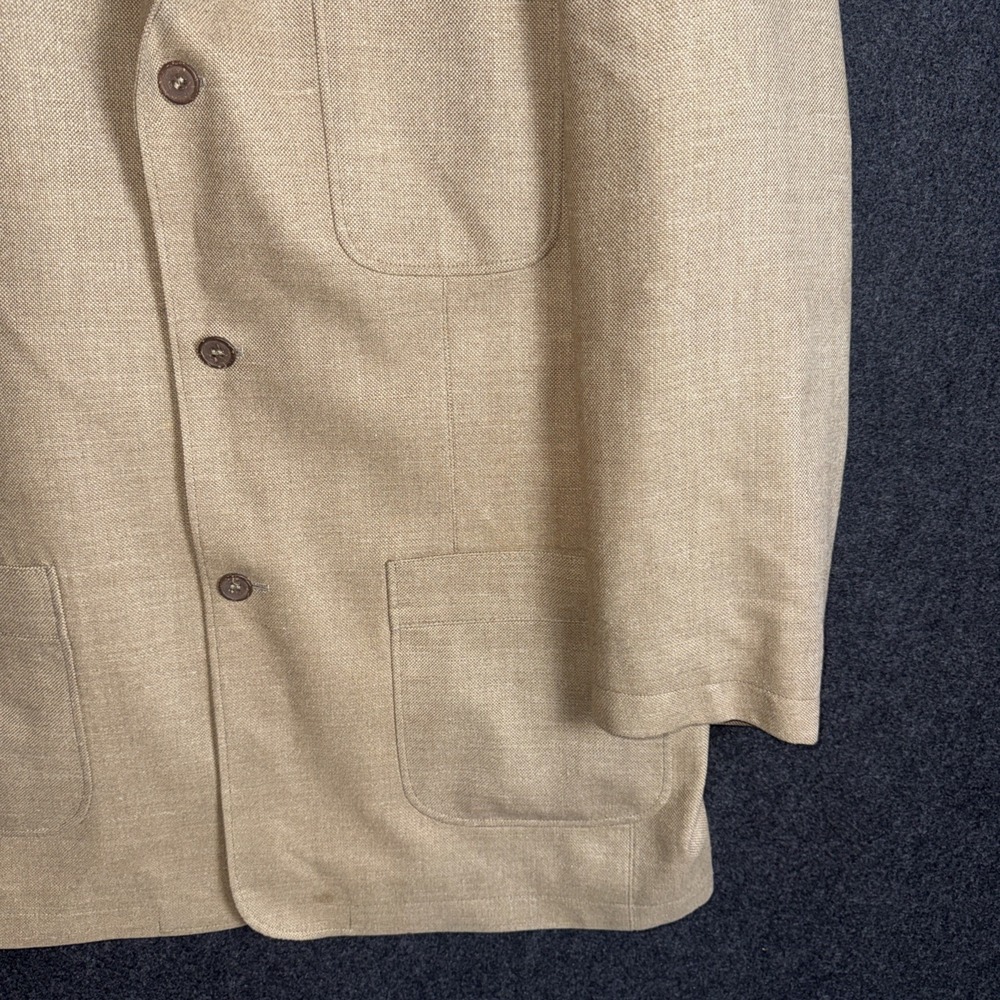 Jos. A. Bank Linen Silk Wool Blend Blazer Medium Beige Excellent Condition - Picture 4 of 12